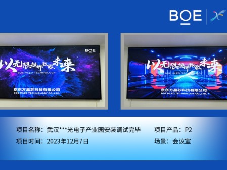 武漢***光電子產(chǎn)業(yè)園會(huì)議室P2安裝調(diào)試完畢